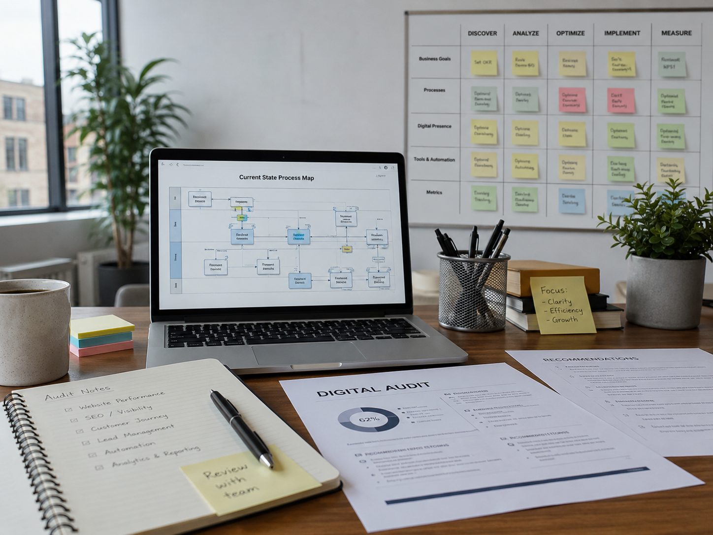 Rapport d'audit digital et cartographie des processus, illustration de l'audit organisationnel PILOTIS Agency